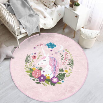 Ružový detský koberec ø 80 cm Comfort – Mila Home - Image 7