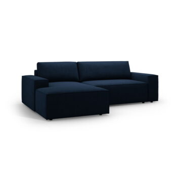 Tmavomodrá rozkladacia rohová pohovka z textílie bouclé (ľavý roh) Jodie – Micadoni Home - Image 4