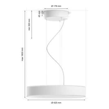 LED inteligentné závesné svietidlo 33,5 W Enrave – Philips Hue - Image 6
