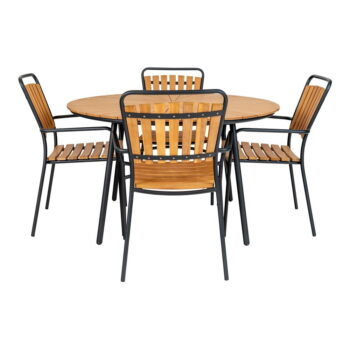 Okrúhly jedálenský stôl z tíkového dreva ø 130 cm Cleveland – House Nordic - Image 4