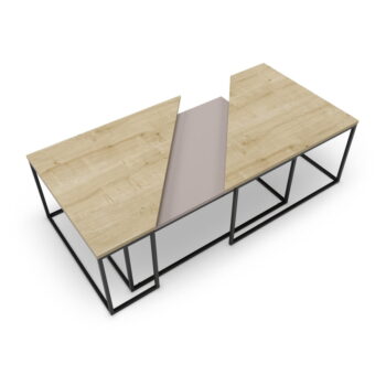 Konferenčné stolíky s doskou v dubovom dekore v súprave 3 ks 70x110 cm Titan – Marckeric - Image 4