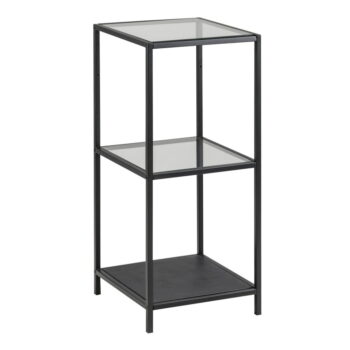 Čierny sklenený regál 35x83 cm Seaford – Actona - Image 2