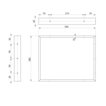 Oceľová podpera pracovnej dosky v zlatej farbe 35x2 cm – Sapho – Obrázok 2