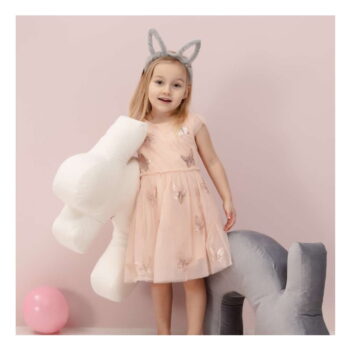 Sivý dojčiaci vankúš Velvet Bunny - Yellow Tipi – Obrázok 6