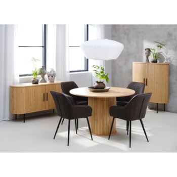 Okrúhly jedálenský stôl v dekore duba ø 120 cm Nola – Unique Furniture – Obrázok 5