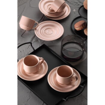 Ružové šálky v súprave 6 ks na espresso 75 ml – Kütahya Porselen - Image 2