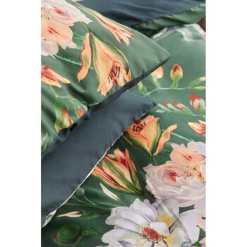 Tmavozelené obliečky na dvojlôžko z bavlneného saténu Bonami Selection Floret, 200 x 220 cm – Obrázok 5