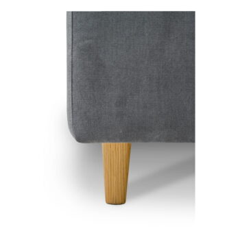 Sivá čalúnená dvojlôžková posteľ s úložným priestorom a roštom 140x190 cm Bee – Scandic - Image 8