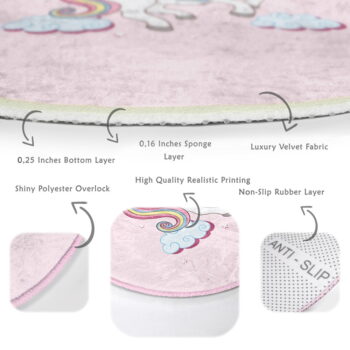 Ružový detský koberec ø 80 cm Comfort – Mila Home - Image 7