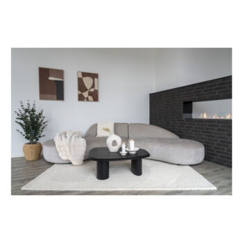 Čierny konferenčný stolík s doskou v dekore jaseňového dreva 78x96 cm Tirano – House Nordic - Image 4