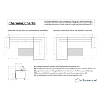 Sivá rozkladacia rohová pohovka (ľavý roh/do tvaru "U") Charming Charlie – Miuform - Image 2