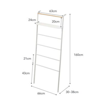 Biely vešiak s poličkou YAMAZAKI Tower Ladder - Image 4