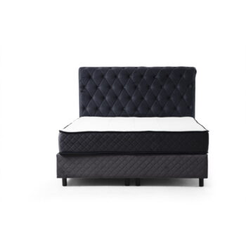 Tmavomodrá boxspring posteľ s úložným priestorom 140x200 cm Sonata – Kalune Design - Image 3