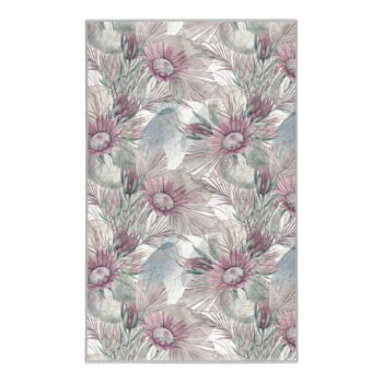 Fialovo-sivý prateľný koberec 80x150 cm Dusty Flowers – Mila Home