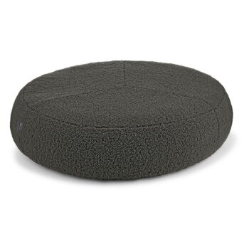 Tmavosivý pelech pre psa z materiálu buklé ø 90 cm Senso Pouffe Graphite M/L – MiaCara