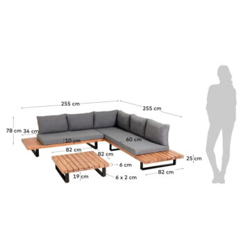 Set sivého záhradného nábytku Kave Home Zalika – Obrázok 2