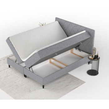 Sivá boxspring posteľ s úložným priestorom 140x200 cm Gwen – Maison de Rêve - Image 9