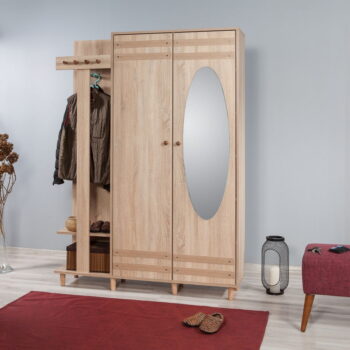 Predsieňová zostava v dekore duba v prírodnej farbe Garmanto – Kalune Design - Image 5