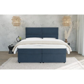 Tmavomodrá boxspring posteľ s úložným priestorom 180x200 cm Rico – Ropez – Obrázok 4