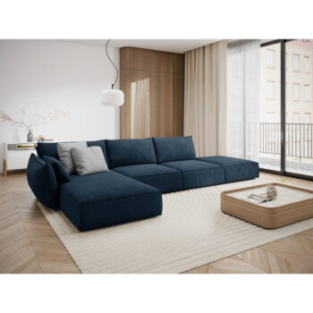 Tmavomodrá rohová pohovka (ľavý roh) Vanda - Mazzini Sofas - Image 5