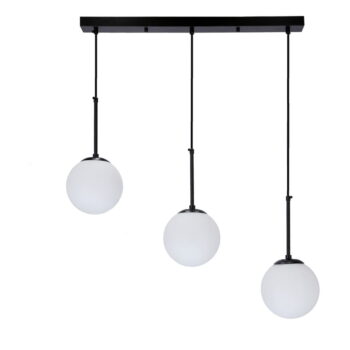 Čierne závesné svietidlo so skleneným tienidlom 15x67 cm Pompei - Candellux Lighting - Image 2
