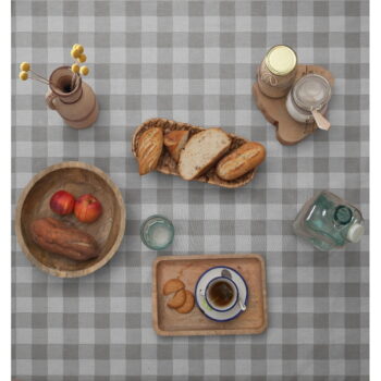 Obrus Really Nice Things Lino Grey Vichy, 140 x 200 cm - Image 3