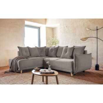 Svetlohnedá menčestrová rozkladacia rohová pohovka (ľavý roh) Lazy Lukka – Miuform - Image 6