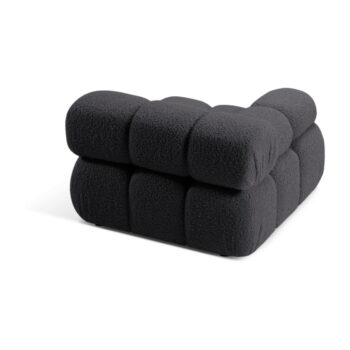 Antracitový modul pohovky z textílie bouclé (ľavý roh) Bellis – Micadoni Home - Image 5