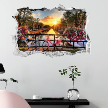 3D samolepka na stenu Ambiance Sunrise ovr Amsterdam - Image 3