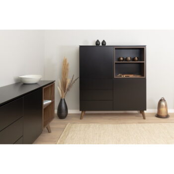 Vysoká komoda v dekore orecha v čierno-prírodnej farbe 120x133 cm Plain – Tenzo – Obrázok 2