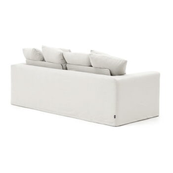 Biela ľanová pohovka 240 cm Nora – Kave Home - Image 3