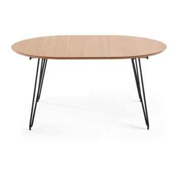 Rozkladací jedálenský stôl s doskou v dubovom dekore Kave Home Novaks, ø 120 cm - Image 3