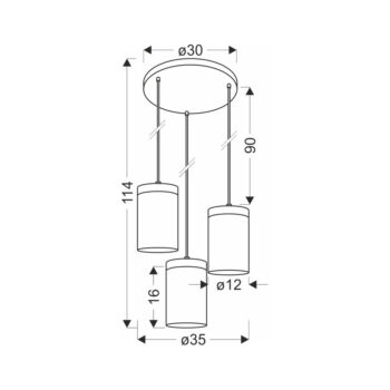 Závesné svietidlo so skleneným tienidlom v čierno-prírodnej farbe ø 12 cm Wels – Candellux Lighting - Image 2