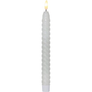 Súprava 2 bielych voskových LED sviečok Star Trading Flamme Swirl Antique, výška 25 cm - Image 3