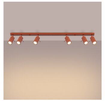 Stropné svietidlo v tehlovej farbe 6x117 cm Etna – Nice Lamps – Obrázok 6