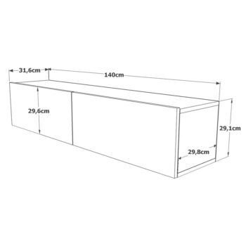 TV stolík v dekore borovice v tehlovo-prírodnej farbe 140x29x32 cm – Kalune Design - Image 6