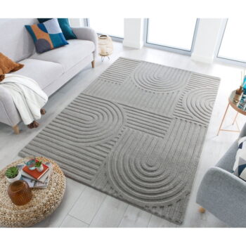 Sivý vlnený koberec Flair Rugs Zen Garden, 160 x 230 cm – Obrázok 5