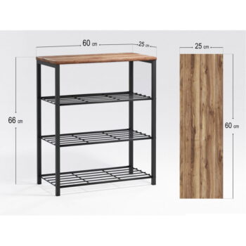 Čierny kovový botník Layk – Kalune Design – Obrázok 4