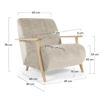 Béžové kreslo Meghan – Kave Home - Image 3