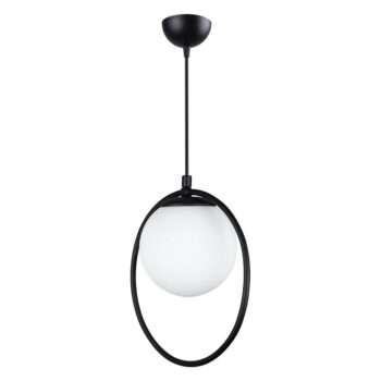 Čierne kovové závesné svietidlo so skleneným tienidlom ø 15 cm Ates – Squid Lighting - Image 7