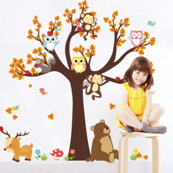 Detská samolepka Ambiance Tree with Animals – Obrázok 4