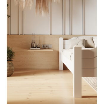 Biela jednolôžková posteľ z borovicového dreva 90x200 cm Liva – Olivia Living – Obrázok 8