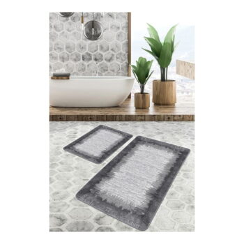 Čierno-sivé kúpeľňové predložky v súprave 2 ks 60x100 cm – Mila Home - Image 3
