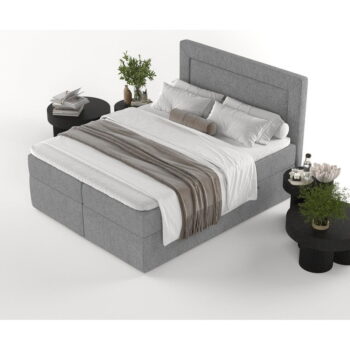 Sivá boxspring posteľ s úložným priestorom 140x200 cm Imagine – Maison de Rêve – Obrázok 7