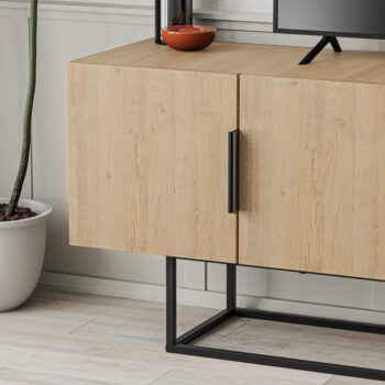 TV stolík v dekore duba v prírodnej farbe 140x55 cm Titan – Marckeric - Image 10