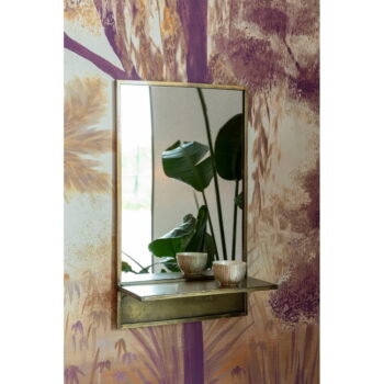Nástenné zrkadlo s poličkou 37x61 cm Feyza – White Label - Image 4
