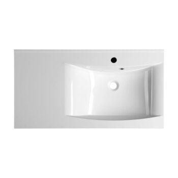 Biele umývadlo z liateho mramoru 90x48 cm Luciola – Sapho - Image 2