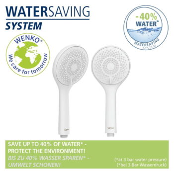 Biela sprchová súprava z nehrdzavejúcej ocele 70 cm Watersaving – Wenko – Obrázok 3