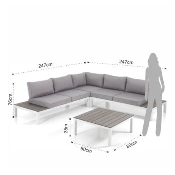 Svetlosivá hliníková záhradná lounge súprava pre 4 osoby Nydri – Tomasucci - Image 5