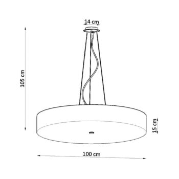 Čierne závesné svietidlo s textilným tienidlom ø 100 cm Herra – Nice Lamps - Image 8